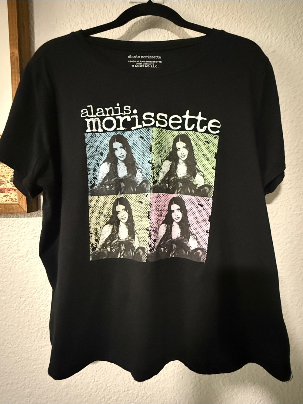 Alanis Morissette Graphic Tee Black Pop Art Band T-Shirt Size 1